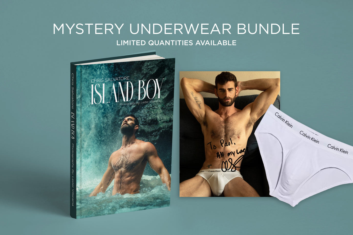 "Island Boy" Signed BOOK + Mystery Underwear Bundle
